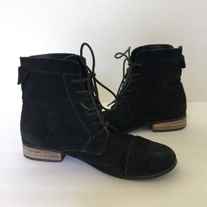Urban Outfitters Black Suede Lace Up Boots